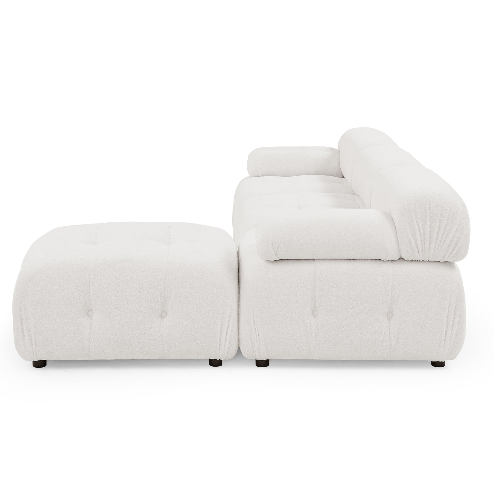 [product_type] | Modular Sectional Sofa, Button Tufted Designed and DIY Combination,L Shaped Couch with Reversible Ottoman, Ivory Teddy Fabric | casafoyer.myshopify.com