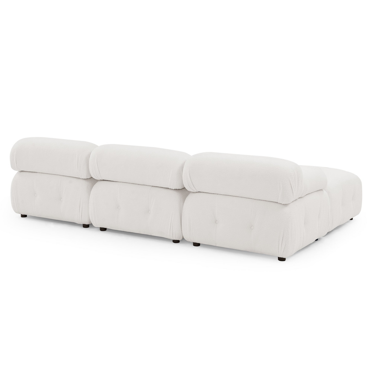 [product_type] | Modular Sectional Sofa, Button Tufted Designed and DIY Combination,L Shaped Couch with Reversible Ottoman, Ivory Teddy Fabric | casafoyer.myshopify.com