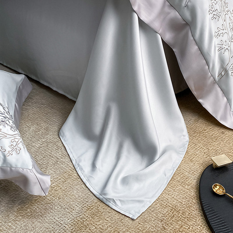 Bed Linen | CasaFoyer High-end Embroidered Lyocell Fiber Bedding Four-piece Set | casafoyer.myshopify.com