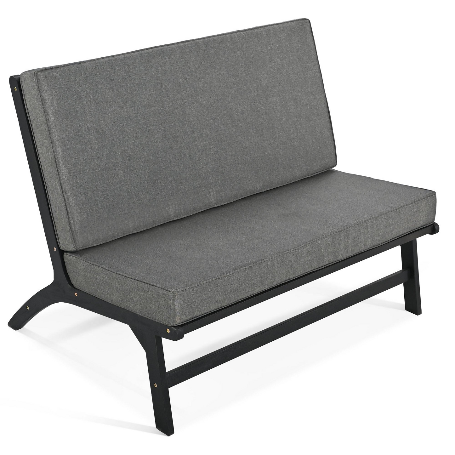 Sofa & Chair sets | 4-Piece V-shaped Seats Set, Acacia Solid Wood Outdoor Sofa - Black and Gray | casafoyer.myshopify.com