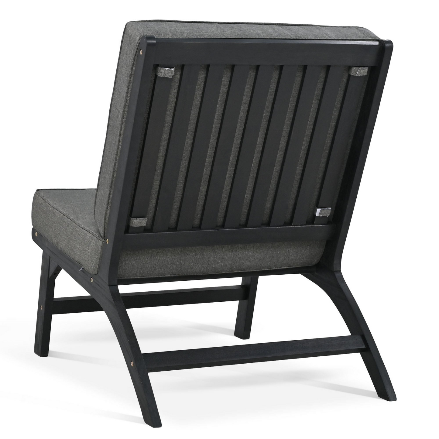 Sofa & Chair sets | 4-Piece V-shaped Seats Set, Acacia Solid Wood Outdoor Sofa - Black and Gray | casafoyer.myshopify.com