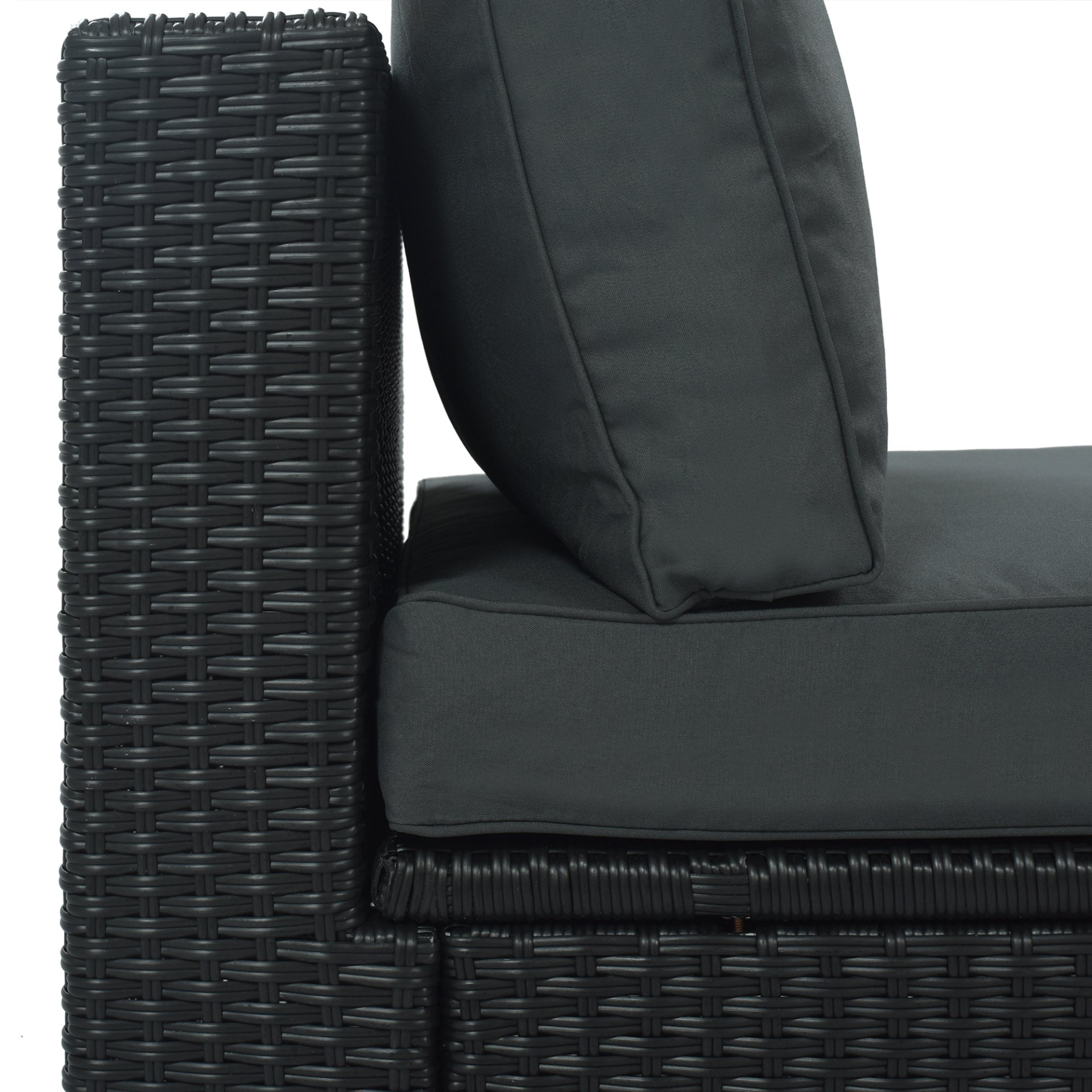 Patio Furntiure Sets | 7-Piece Outdoor Wicker Sofa Set - Rattan Sofa Lounger with Striped Green Pillows | casafoyer.myshopify.com