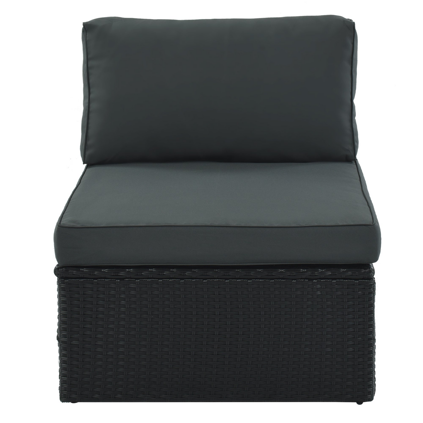 Patio Furntiure Sets | 7-Piece Outdoor Wicker Sofa Set - Rattan Sofa Lounger with Striped Green Pillows | casafoyer.myshopify.com