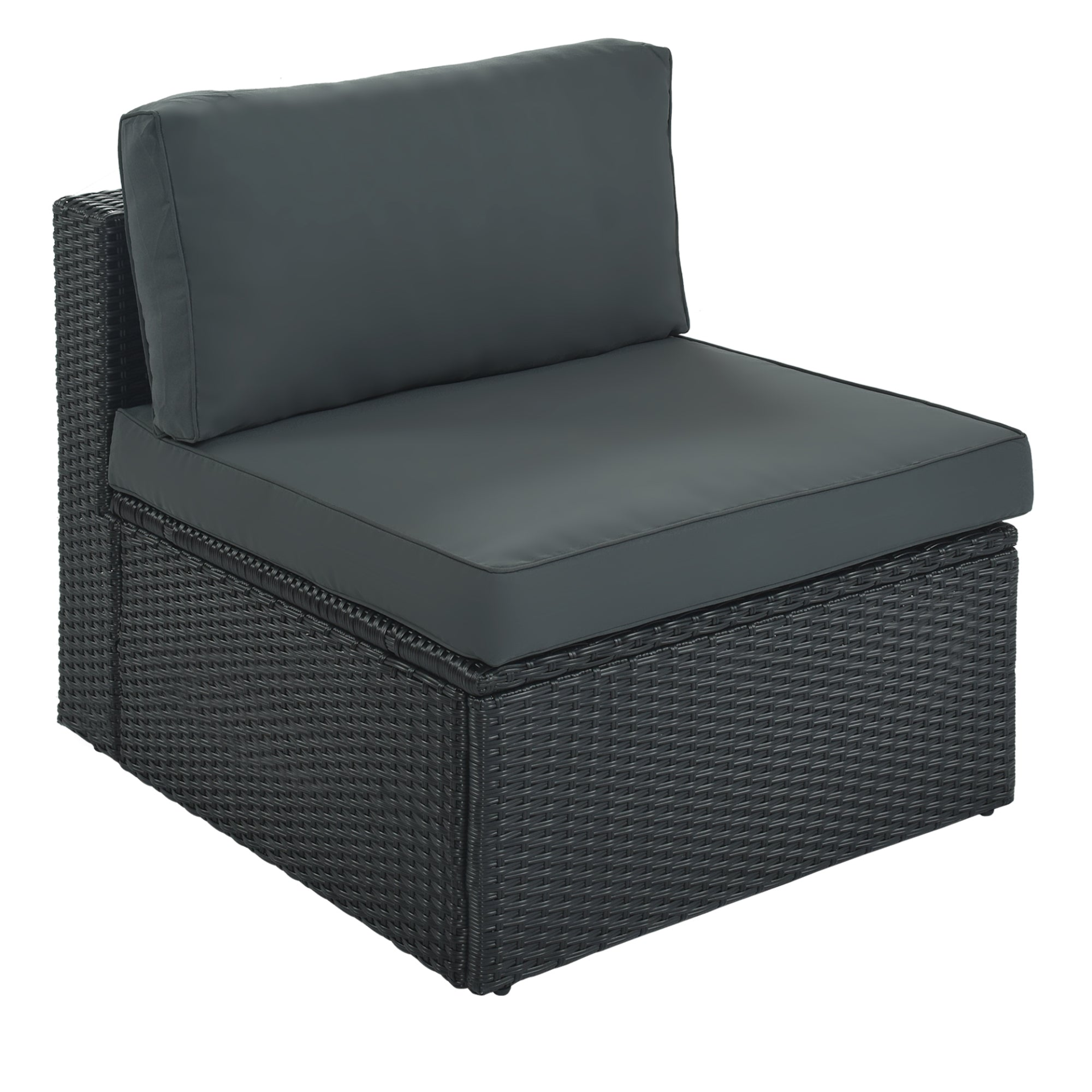 Patio Furntiure Sets | 7-Piece Outdoor Wicker Sofa Set - Rattan Sofa Lounger with Striped Green Pillows | casafoyer.myshopify.com