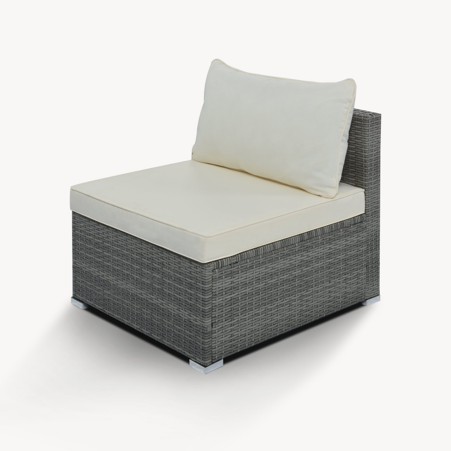 Patio Furntiure Sets | 8-Pieces Outdoor Patio Furniture Sets, Garden Conversation Wicker Sofa Set, Single Sofa Combinable, Beige Cushions Gray Wicker | casafoyer.myshopify.com