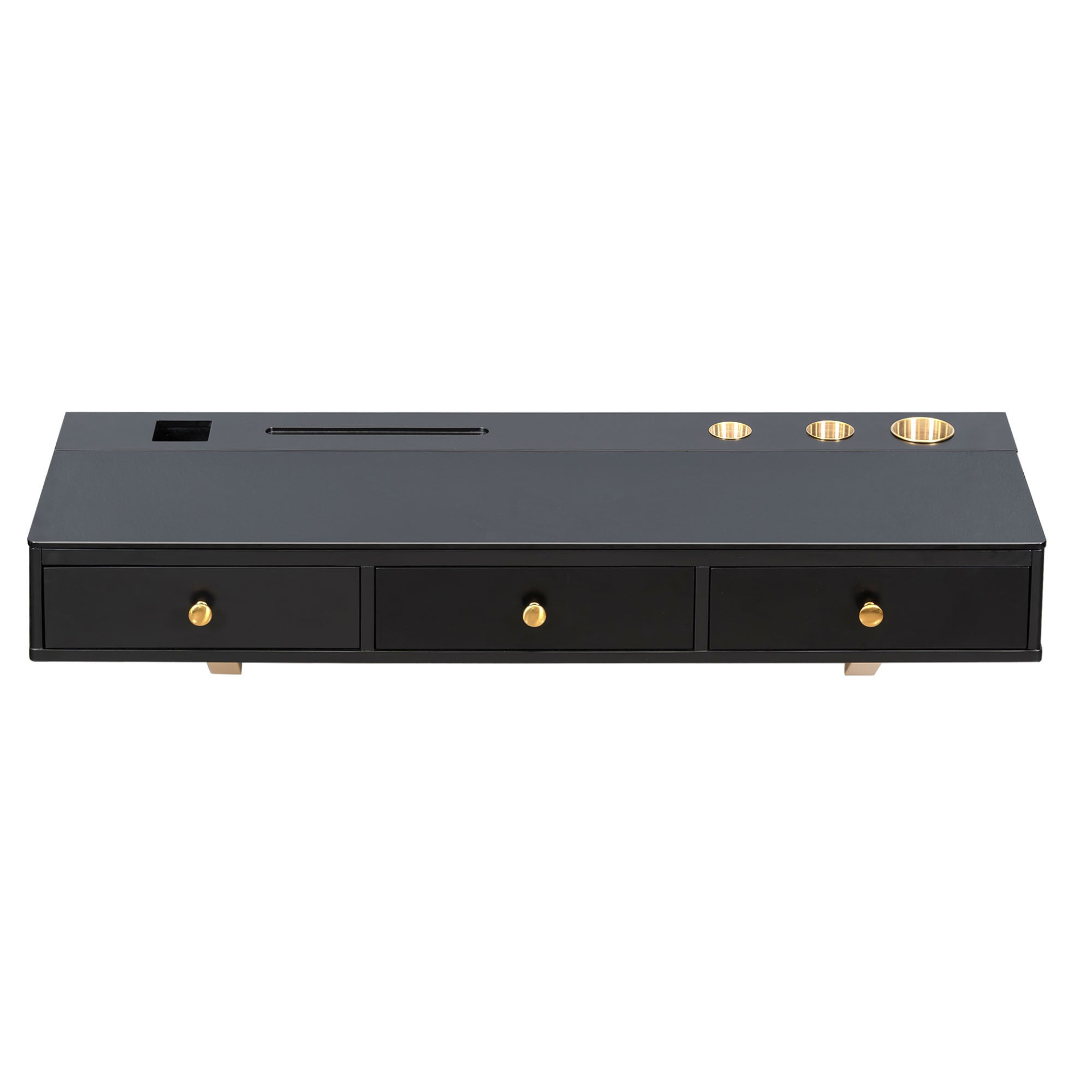 [product_type] | 47" Floating Shelf with Drawer, Wall-Mounted Vanity Table - Black and Golden | casafoyer.myshopify.com