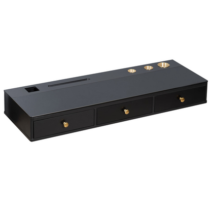 [product_type] | 47" Floating Shelf with Drawer, Wall-Mounted Vanity Table - Black and Golden | casafoyer.myshopify.com