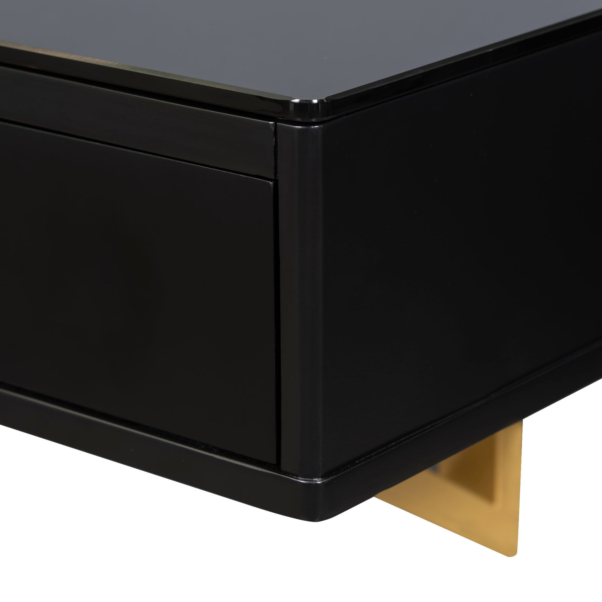 [product_type] | 47" Floating Shelf with Drawer, Wall-Mounted Vanity Table - Black and Golden | casafoyer.myshopify.com