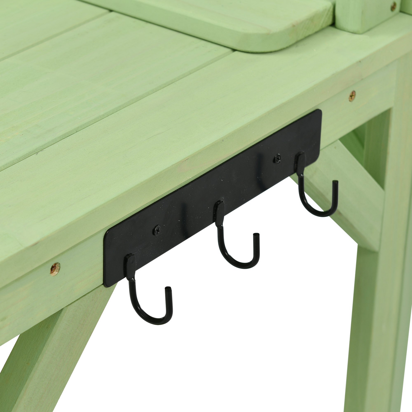 Table Decor | Large Outdoor Potting Bench, Garden Potting Table, Wood Workstation with 6-Tier Shelves, Large Tabletop and Side Hook for Mudroom, Backyard,Green | casafoyer.myshopify.com