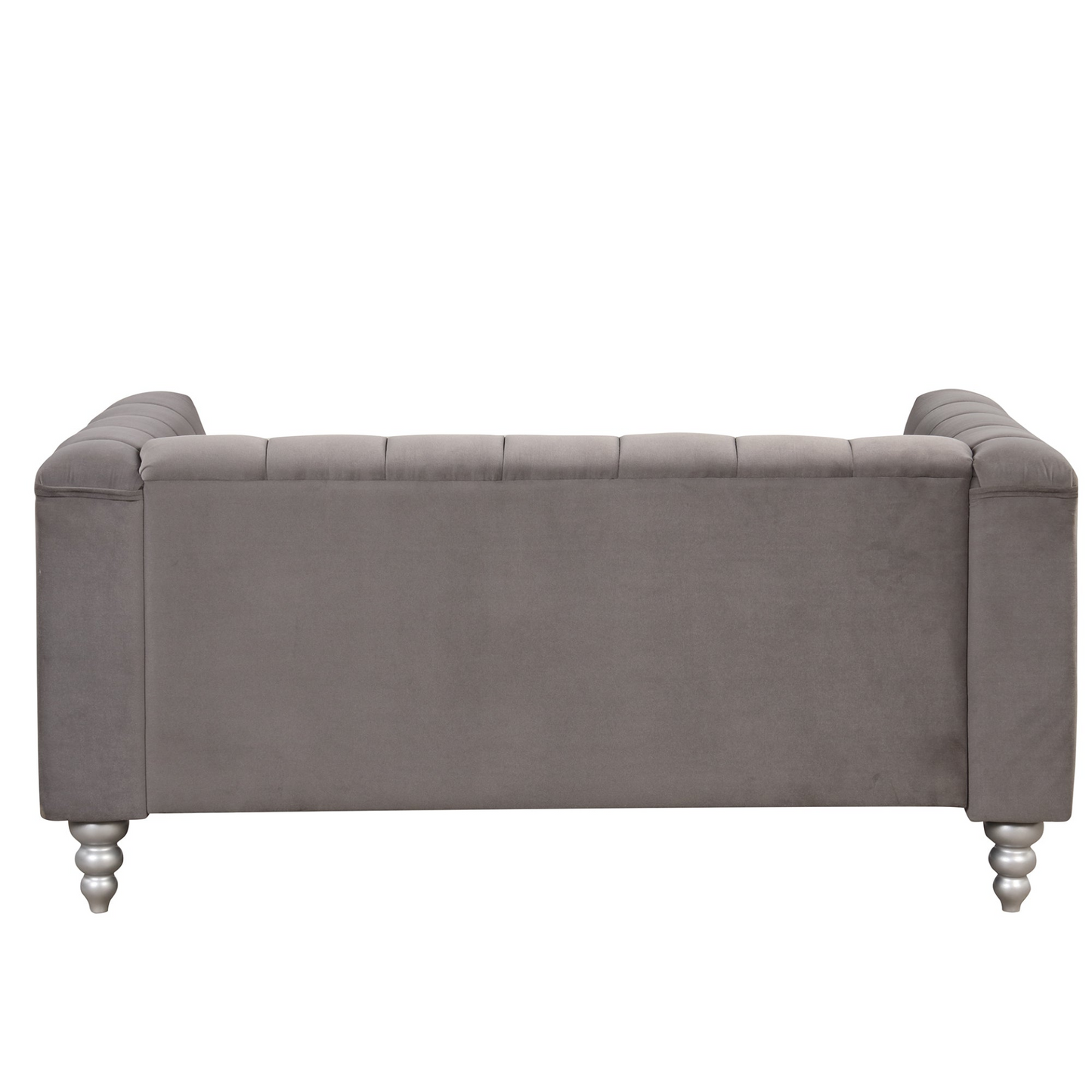 [product_type] | 63" Modern Sofa Dutch Fluff Upholstered Sofa with Solid Wood Legs, Buttoned Tufted Backrest, Gray | casafoyer.myshopify.com