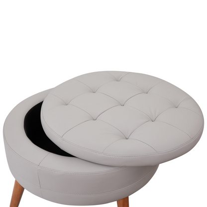 [product_type] | 107" Contemporary Sofa Stylish Sofa Couch with a Round Storage Ottoman and Three Removable Pillows for Living Room, Grey | casafoyer.myshopify.com