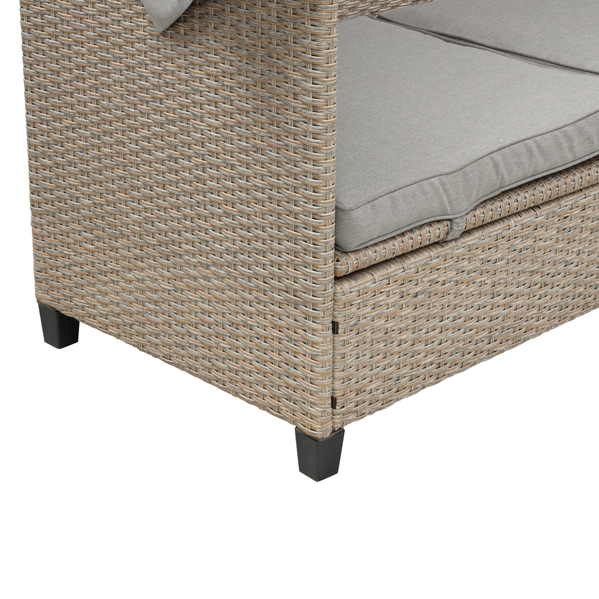 Sofa & Chair sets | 4 Piece UV-Proof Resin Wicker Patio Sofa Set with Retractable Canopy, Cushions and Lifting Table, Brown | casafoyer.myshopify.com