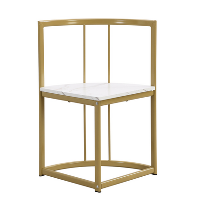 Dining Table | Modern 7-Piece Dining Table Set with Faux Marble Compact 55-Inch Kitchen Table Set for 6, Golden+White | casafoyer.myshopify.com