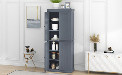 Sofa & Chair sets | Freestanding Tall Kitchen Pantry, 72.4inch Minimalist Kitchen Storage Cabinet Organizer with 4 Doors and Adjustable Shelves,Gray | casafoyer.myshopify.com