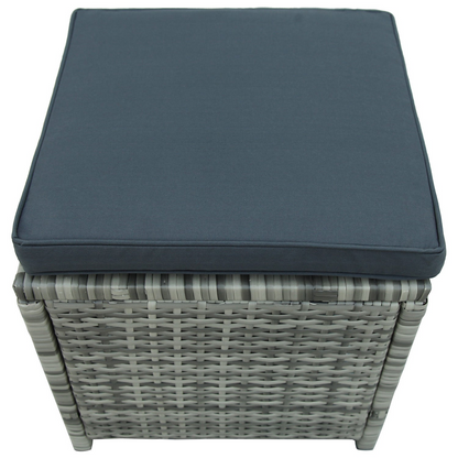 Patio Furntiure Sets | 6-Piece Patio Furniture Set Outdoor Sectional Sofa with Glass Table, Ottomans for Pool, Backyard, Lawn (Gray) | casafoyer.myshopify.com