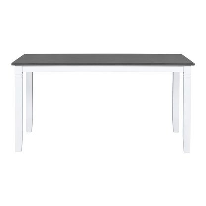 Dining Table | 6-Piece Wood Dining Table Set with Upholstered Bench and 4 Dining Chairs, Farmhouse Style, Gray+White - High-Quality, Rustic Design | casafoyer.myshopify.com