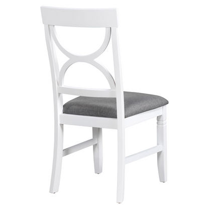 Dining Table | 6-Piece Wood Dining Table Set with Upholstered Bench and 4 Dining Chairs, Farmhouse Style, Gray+White - High-Quality, Rustic Design | casafoyer.myshopify.com