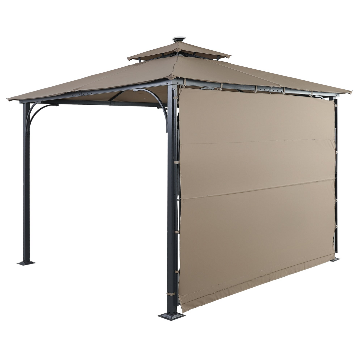 Patio Furntiure Sets | Patio Gazebo with Extended Side Shed/Awning and LED Light - Brown | Enhance Your Outdoor Space | casafoyer.myshopify.com