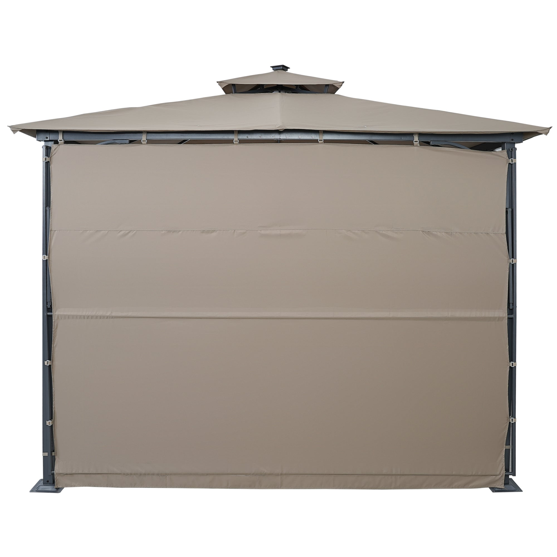 Patio Furntiure Sets | Patio Gazebo with Extended Side Shed/Awning and LED Light - Brown | Enhance Your Outdoor Space | casafoyer.myshopify.com