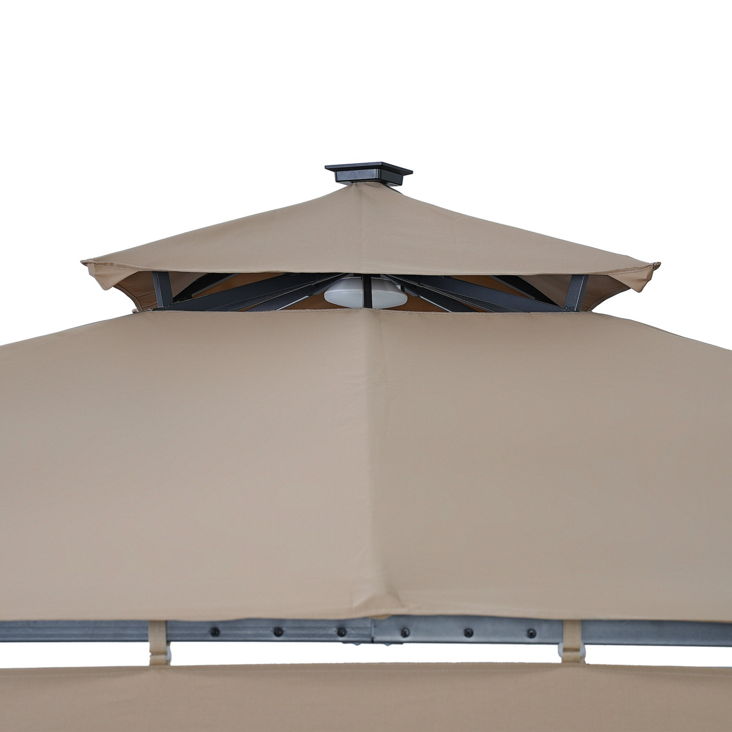 Patio Furntiure Sets | Patio Gazebo with Extended Side Shed/Awning and LED Light - Brown | Enhance Your Outdoor Space | casafoyer.myshopify.com