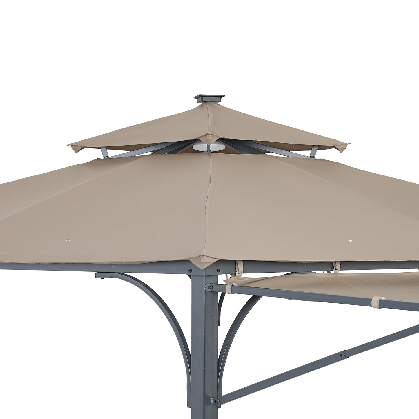 Patio Furntiure Sets | Patio Gazebo with Extended Side Shed/Awning and LED Light - Brown | Enhance Your Outdoor Space | casafoyer.myshopify.com