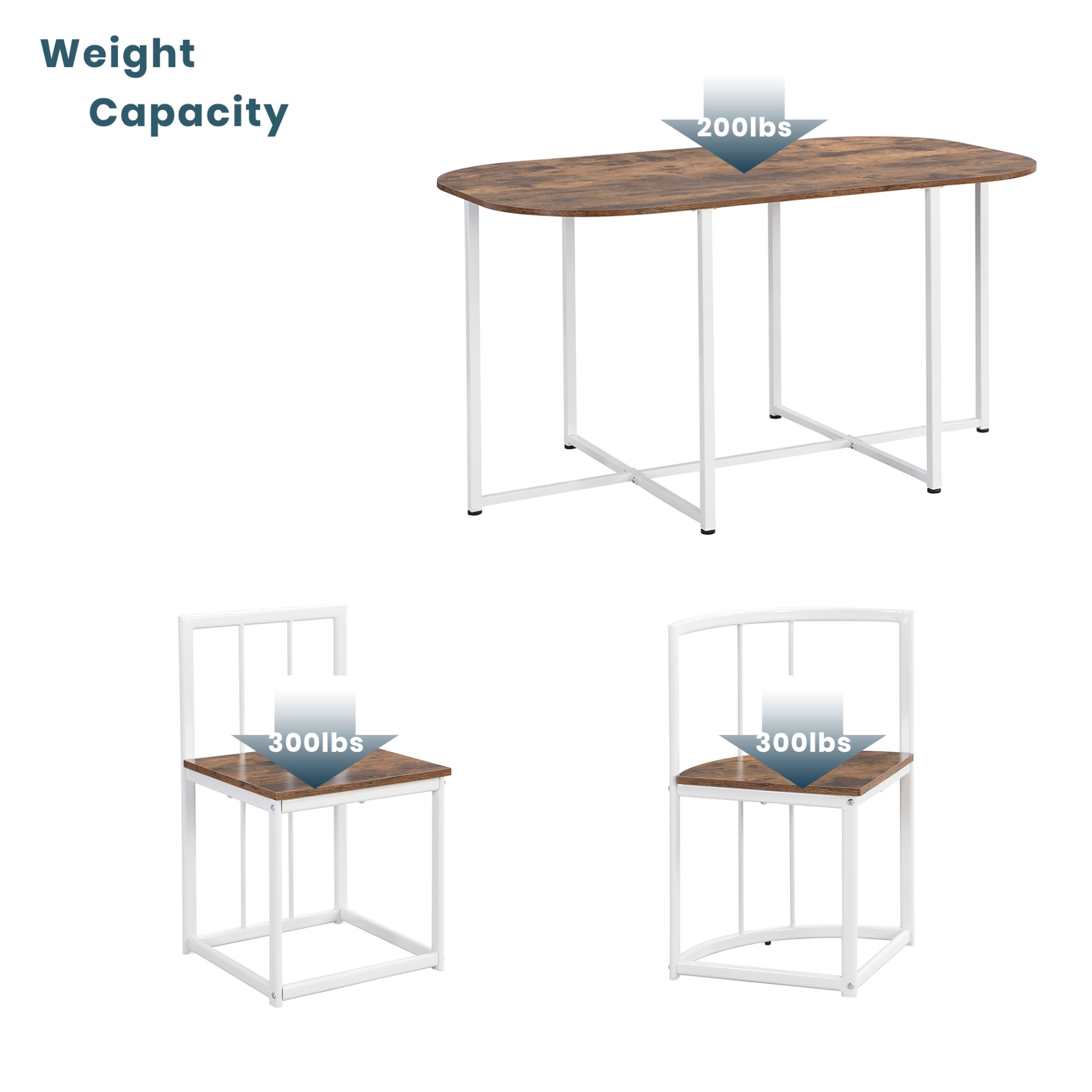 Dining Table | Modern 7-Piece Dining Table Set with Faux Marble Compact 55-Inch Kitchen Table Set for 6, White+Cherry | casafoyer.myshopify.com