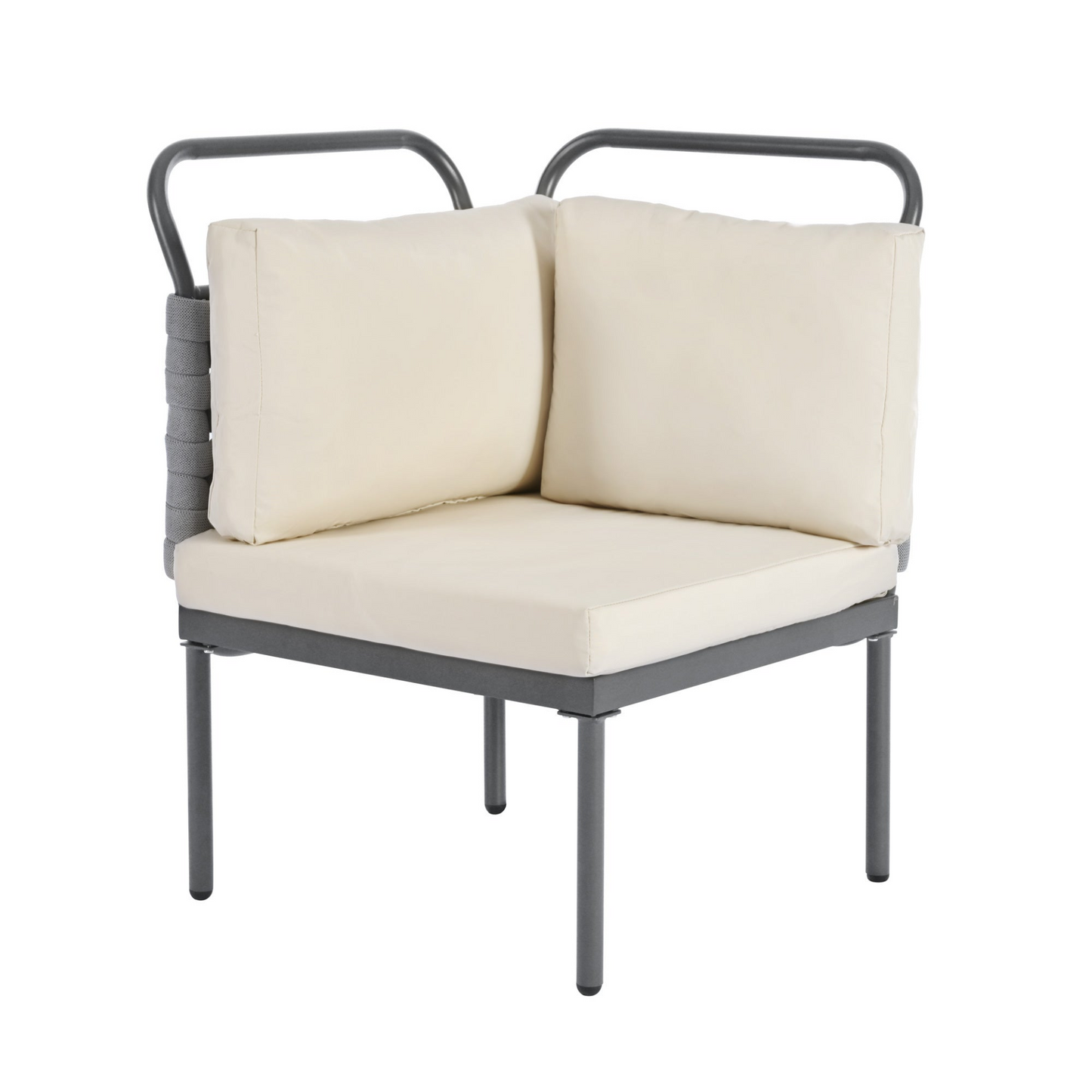 Patio Furntiure Sets | 5-Piece Modern Patio Sectional Sofa Set Outdoor Woven Rope Furniture Set with Glass Table and Cushions, Gray+Beige | casafoyer.myshopify.com