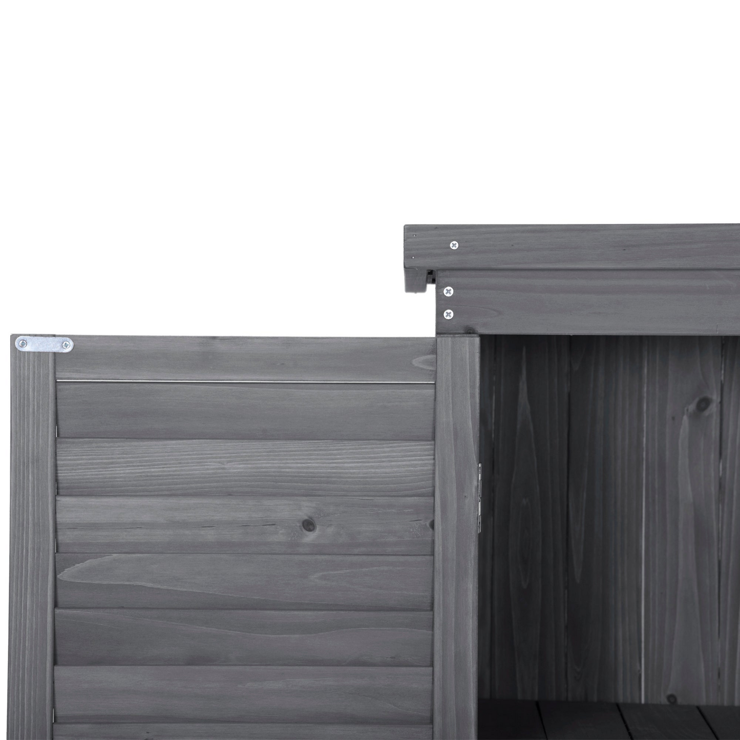 Patio Furntiure Sets | Wooden Garden Shed 3-tier Patio Storage Cabinet Outdoor Organizer Wooden Lockers with Fir Wood (Gray Wood Color -Shutter Design) | casafoyer.myshopify.com