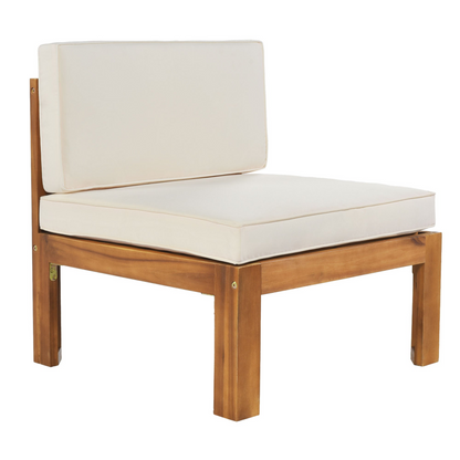 Patio Furntiure Sets | Outdoor Backyard Patio Wood 5-Piece Sectional Sofa Seating Group Set with Cushions, Natural Finish+ Beige Cushions | casafoyer.myshopify.com