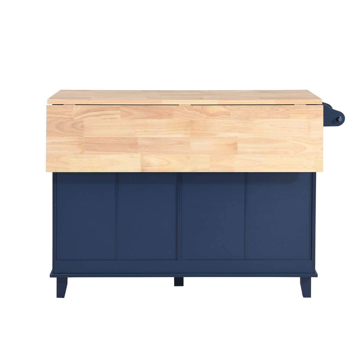 Dining Table | Farmhouse Kitchen Island Set with Drop Leaf and 2 Seatings, Dining Table Set with Storage Cabinet, Drawers and Towel Rack, Blue+Black+Brown | casafoyer.myshopify.com