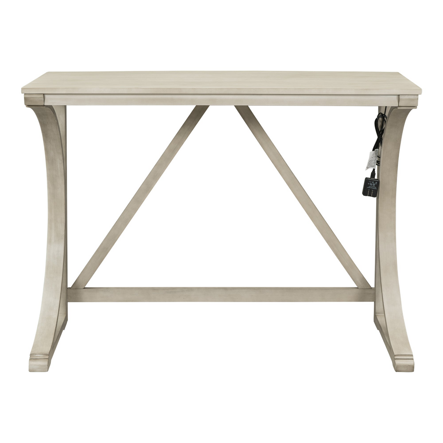 Dining Table | Farmhouse 3-Piece Counter Height Dining Table Set with USB Port and Upholstered Stools,Cream | casafoyer.myshopify.com