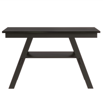 Dining Table | 6-Piece Wood Counter Height Dining Table Set with Storage Shelf, Kitchen Table Set with Bench and 4 Chairs,Rustic Style,Espresso+Beige Cushion | casafoyer.myshopify.com