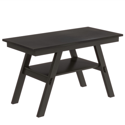 Dining Table | 6-Piece Wood Counter Height Dining Table Set with Storage Shelf, Kitchen Table Set with Bench and 4 Chairs,Rustic Style,Espresso+Beige Cushion | casafoyer.myshopify.com