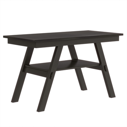 Dining Table | 6-Piece Wood Counter Height Dining Table Set with Storage Shelf, Kitchen Table Set with Bench and 4 Chairs,Rustic Style,Espresso+Beige Cushion | casafoyer.myshopify.com