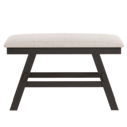 Dining Table | 6-Piece Wood Counter Height Dining Table Set with Storage Shelf, Kitchen Table Set with Bench and 4 Chairs,Rustic Style,Espresso+Beige Cushion | casafoyer.myshopify.com