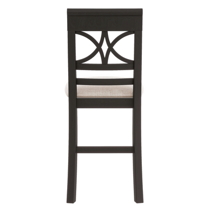 Dining Table | 6-Piece Wood Counter Height Dining Table Set with Storage Shelf, Kitchen Table Set with Bench and 4 Chairs,Rustic Style,Espresso+Beige Cushion | casafoyer.myshopify.com