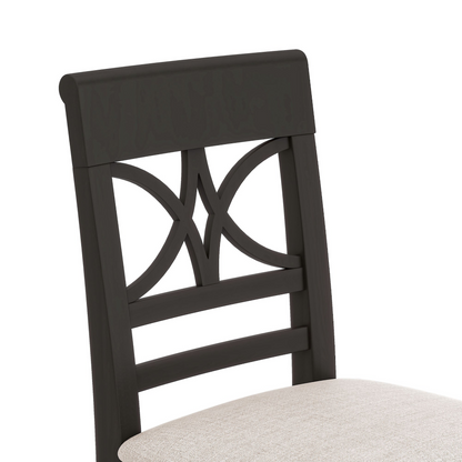 Dining Table | 6-Piece Wood Counter Height Dining Table Set with Storage Shelf, Kitchen Table Set with Bench and 4 Chairs,Rustic Style,Espresso+Beige Cushion | casafoyer.myshopify.com