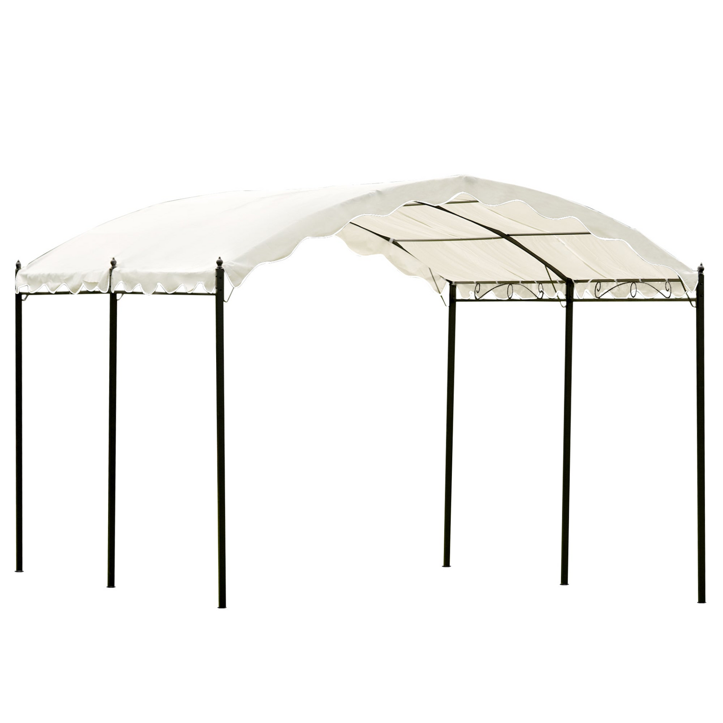 Patio Furntiure Sets | Outdoor Patio 13ft.Lx10ft.W Iron Carport Shelter Garage Tent, Garden Storage Shed with Anchor Kit, White | casafoyer.myshopify.com