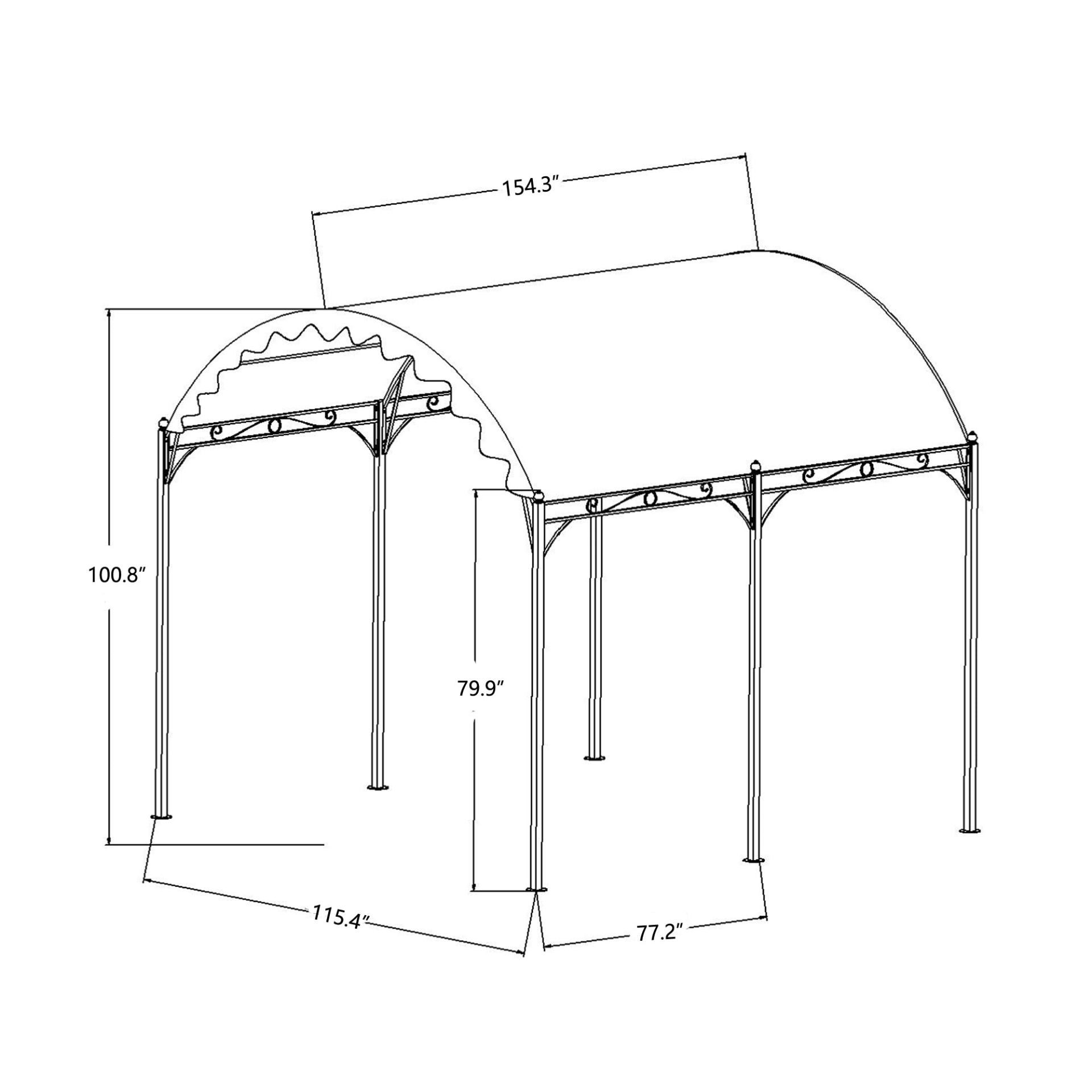 Patio Furntiure Sets | Outdoor Patio 13ft.Lx10ft.W Iron Carport Shelter Garage Tent, Garden Storage Shed with Anchor Kit, White | casafoyer.myshopify.com