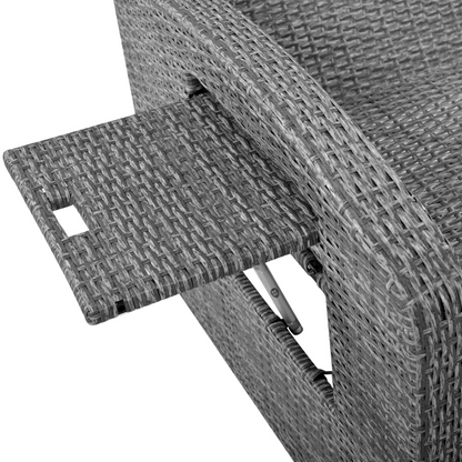 Patio Furntiure Sets | PE Wicker Rattan Double Chaise Lounge, 2-Person Reclining Daybed with Adjustable Back and Cushions, Free Furniture Protection Cover, White | casafoyer.myshopify.com