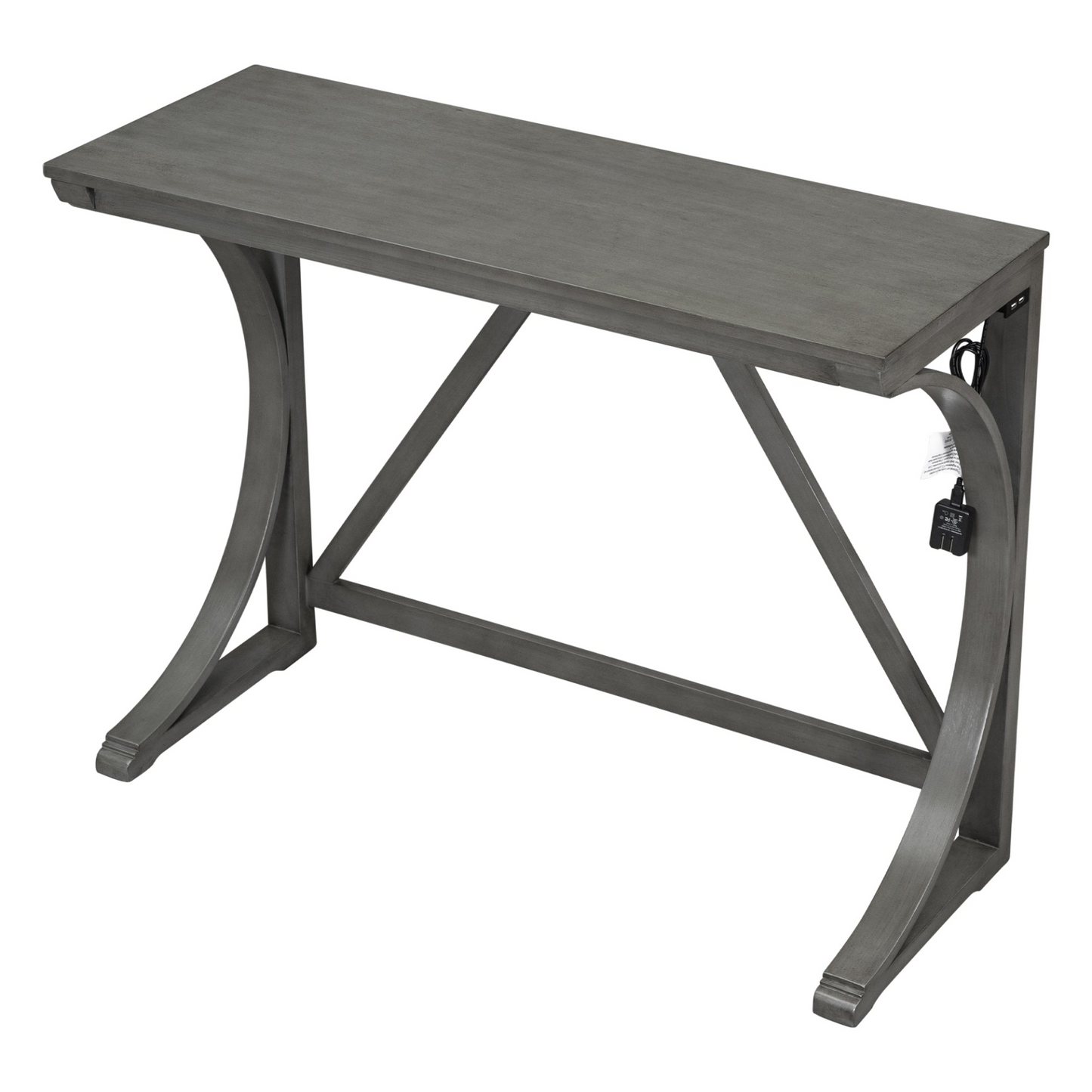 Dining Table | Farmhouse 3-Piece Counter Height Dining Table Set with USB Port and Upholstered Stools,Gray | casafoyer.myshopify.com