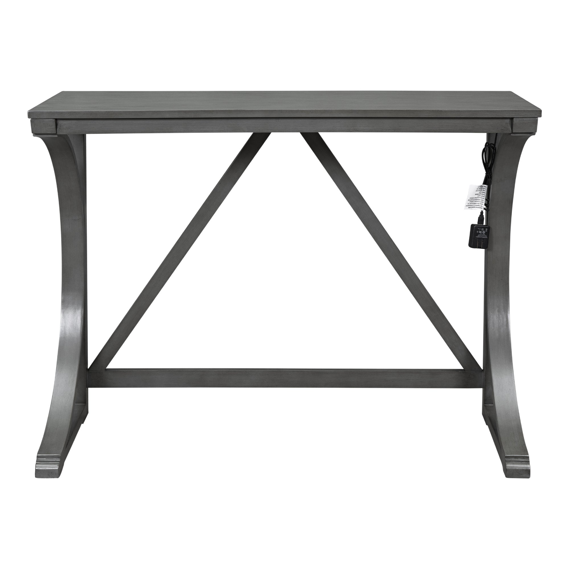 Dining Table | Farmhouse 3-Piece Counter Height Dining Table Set with USB Port and Upholstered Stools,Gray | casafoyer.myshopify.com