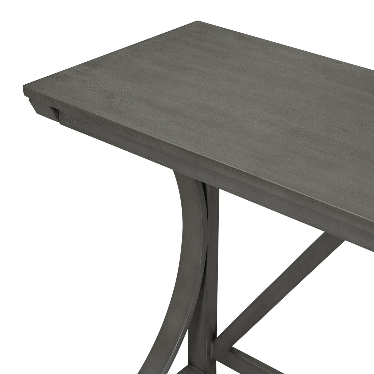 Dining Table | Farmhouse 3-Piece Counter Height Dining Table Set with USB Port and Upholstered Stools,Gray | casafoyer.myshopify.com