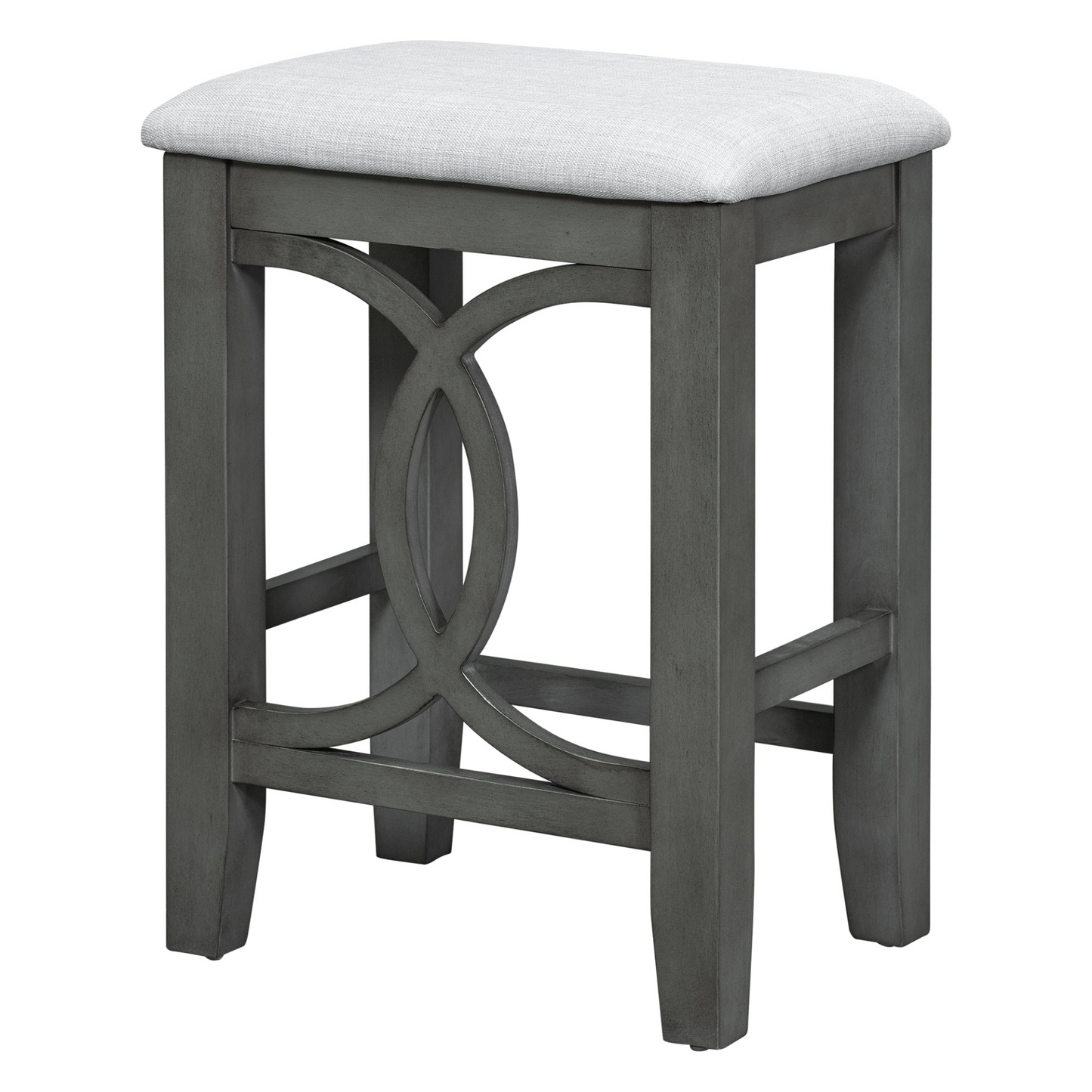 Dining Table | Farmhouse 3-Piece Counter Height Dining Table Set with USB Port and Upholstered Stools,Gray | casafoyer.myshopify.com