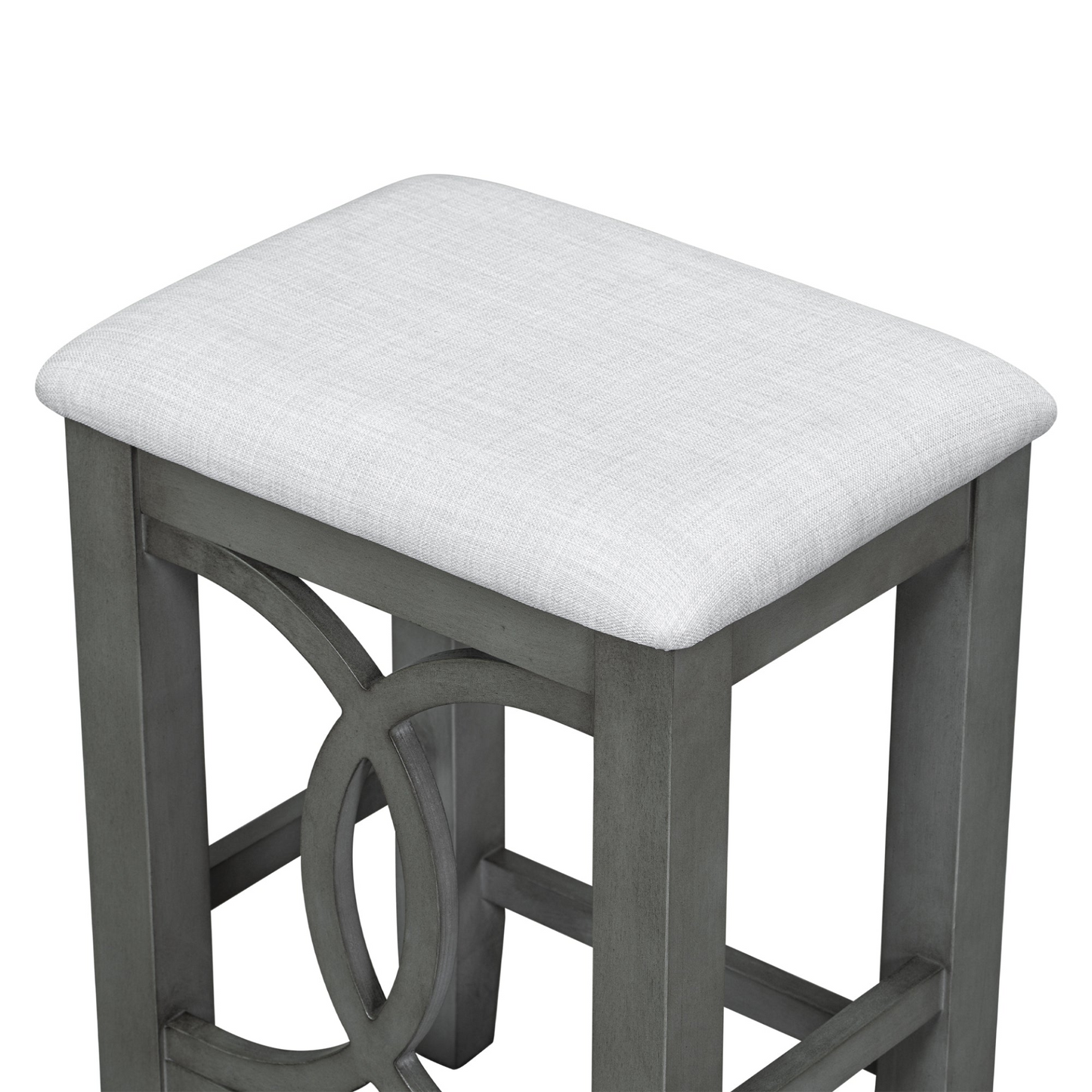 Dining Table | Farmhouse 3-Piece Counter Height Dining Table Set with USB Port and Upholstered Stools,Gray | casafoyer.myshopify.com