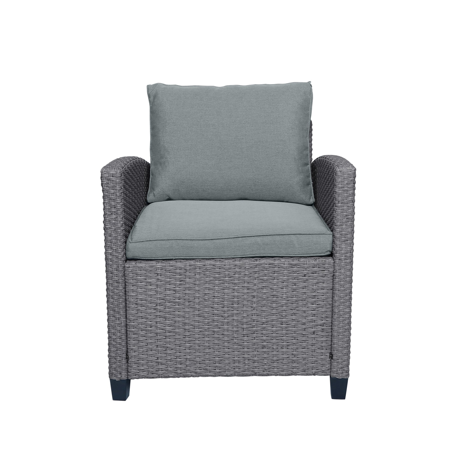 Patio Furntiure Sets | 6-Piece Outdoor Rattan Wicker Set Patio Garden Backyard Sofa, Chair, Stools and Table(Gray Rattan+Gray Cushion) | casafoyer.myshopify.com