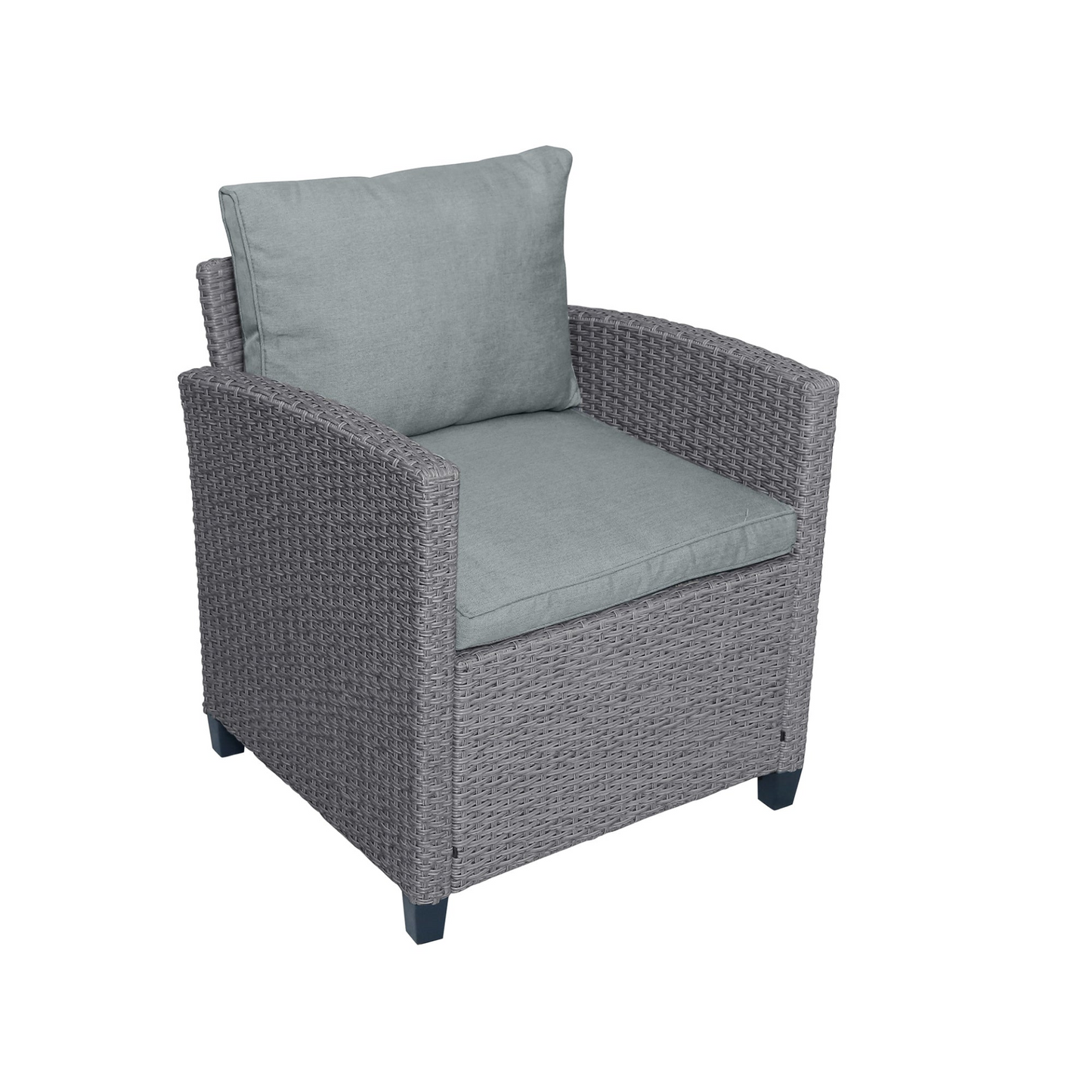 Patio Furntiure Sets | 6-Piece Outdoor Rattan Wicker Set Patio Garden Backyard Sofa, Chair, Stools and Table(Gray Rattan+Gray Cushion) | casafoyer.myshopify.com