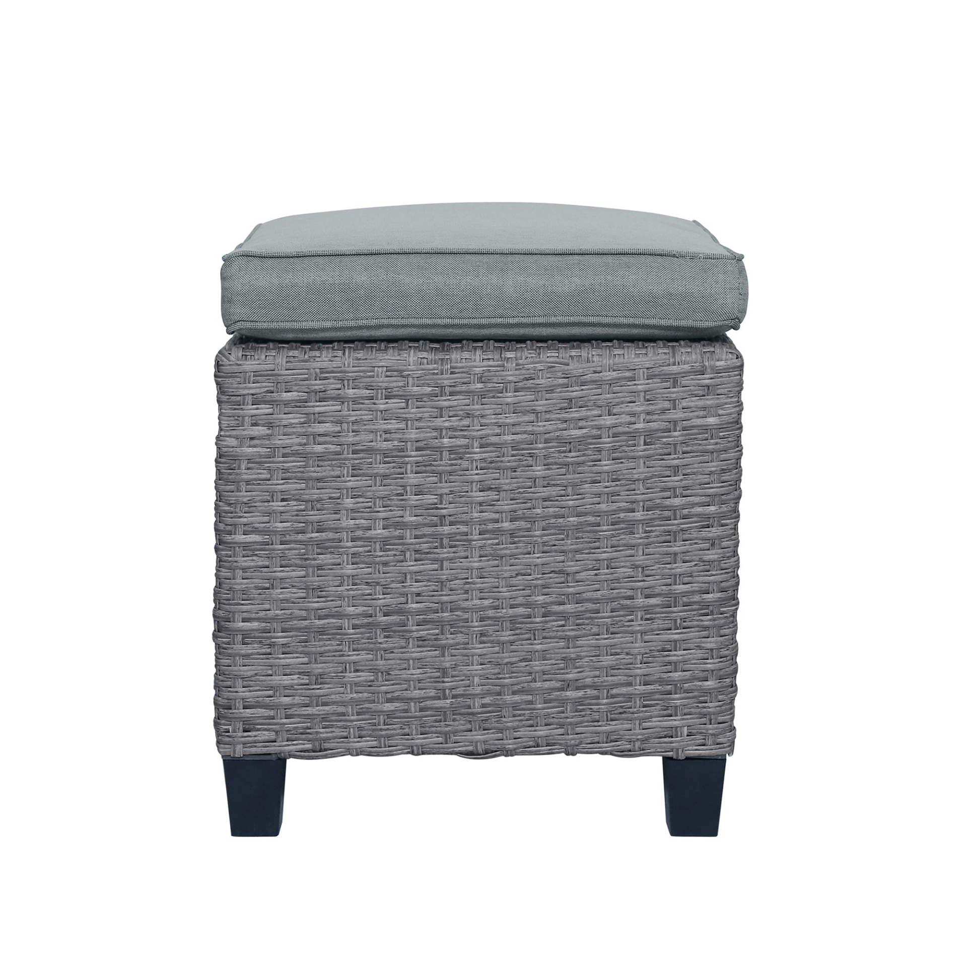 Patio Furntiure Sets | 6-Piece Outdoor Rattan Wicker Set Patio Garden Backyard Sofa, Chair, Stools and Table(Gray Rattan+Gray Cushion) | casafoyer.myshopify.com