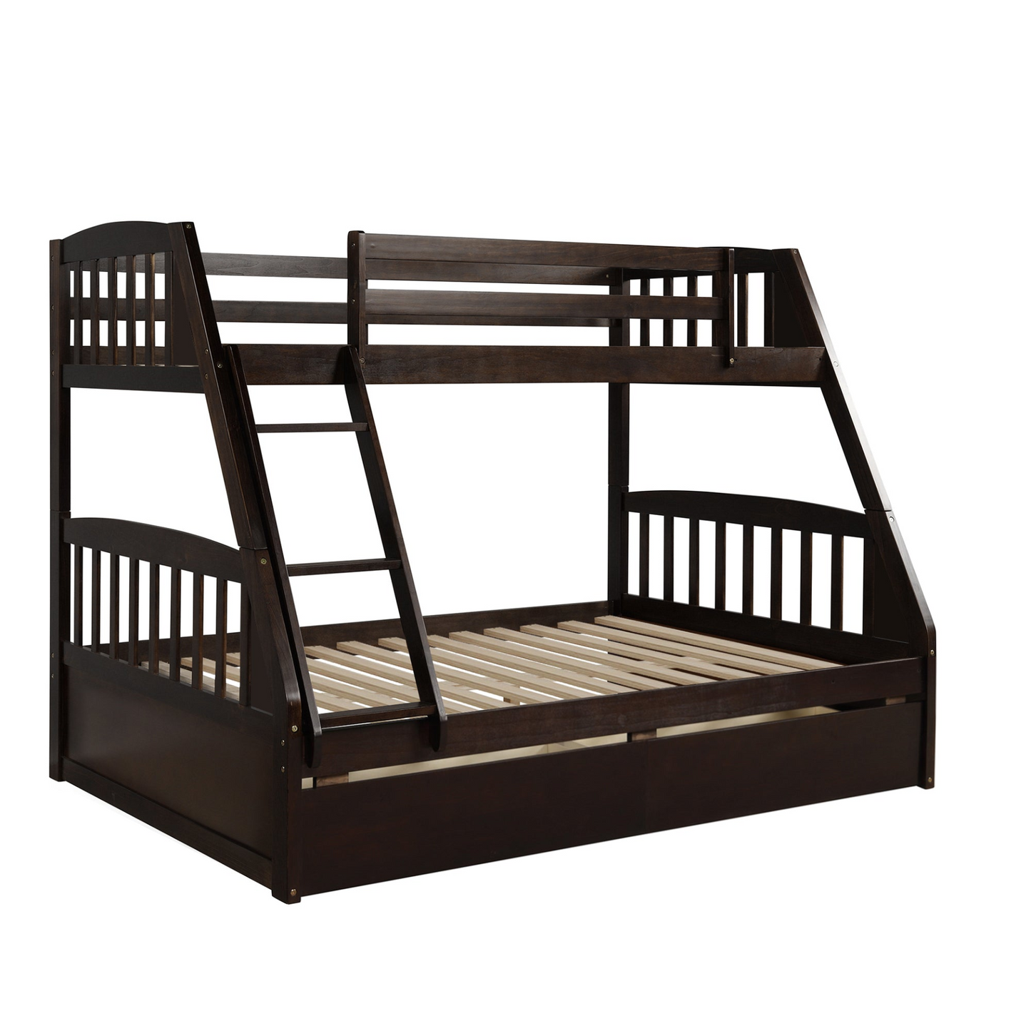 Sofa & Chair sets | Solid Wood Twin Over Full Bunk Bed with Two Storage Drawers, Espresso | casafoyer.myshopify.com