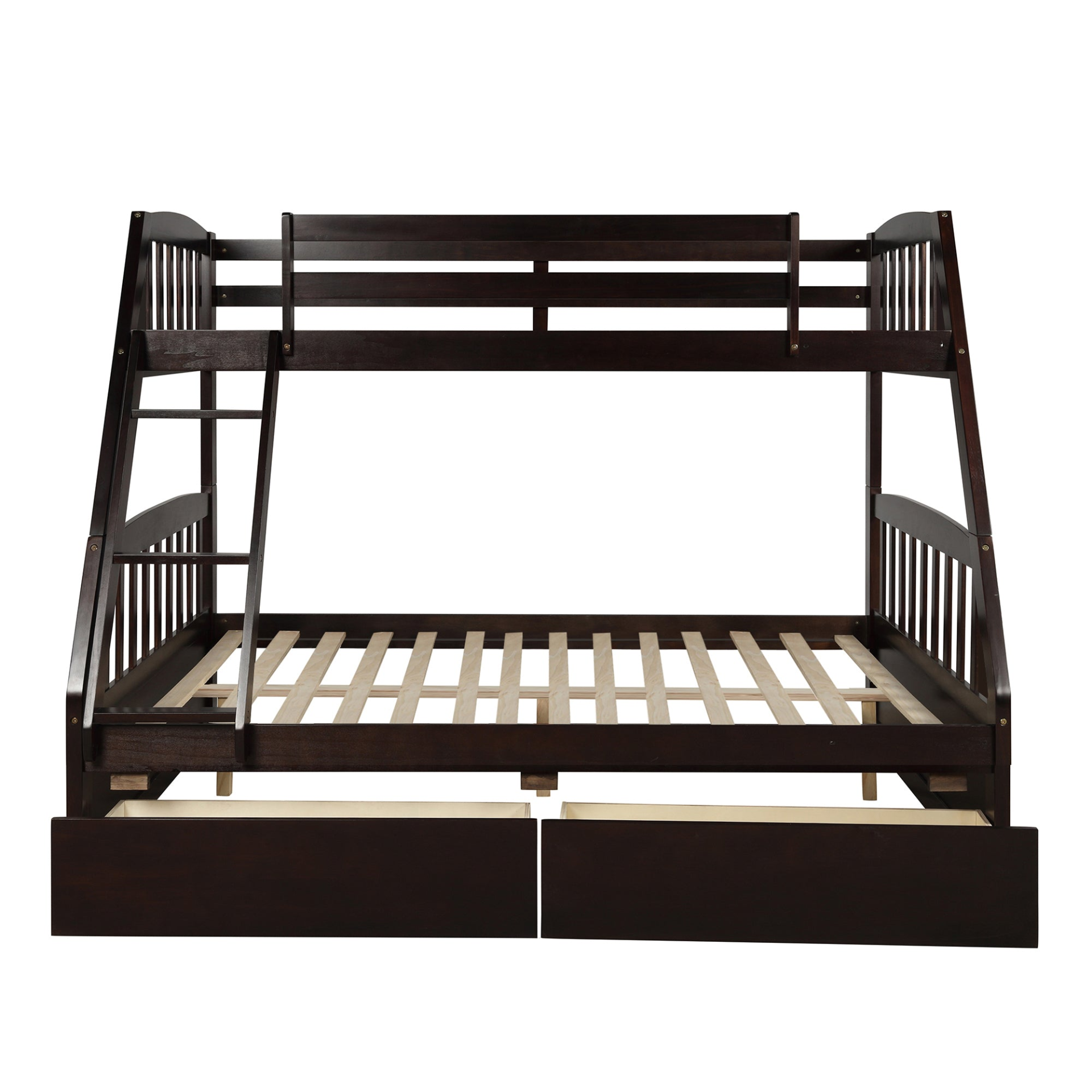 Sofa & Chair sets | Solid Wood Twin Over Full Bunk Bed with Two Storage Drawers, Espresso | casafoyer.myshopify.com